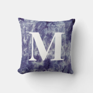 Coussin Conception de Denim Washed #6 avec Monogramme