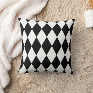 Coussin Conception de diamants noir et blanc