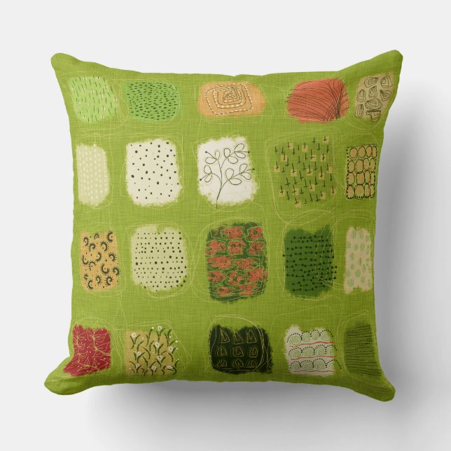 Coussin Conception de Doodle Vert tendance (Recto)