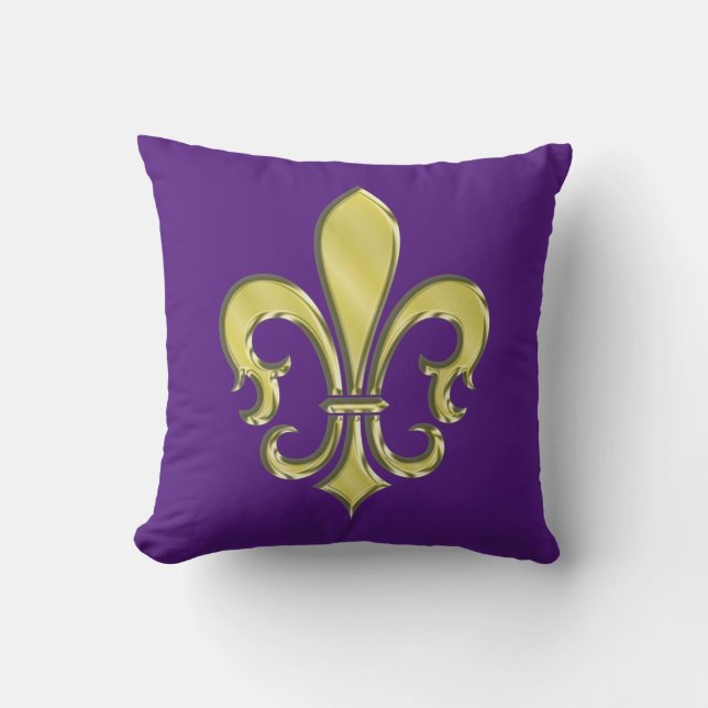 Coussin Conception de Fleur de Lis de Mardi Gras Cool (Recto)