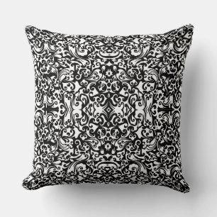 Coussin Conception de fond abstrait noir et blanc mignon