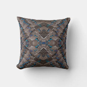 Coussin Conception de fractale Plume de faisan