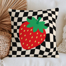 Conception de fraise sur motif à carreaux Fruit ré