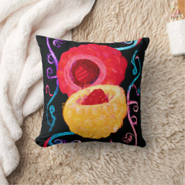 Coussin Conception de fruits néon tropicaux dynamiques