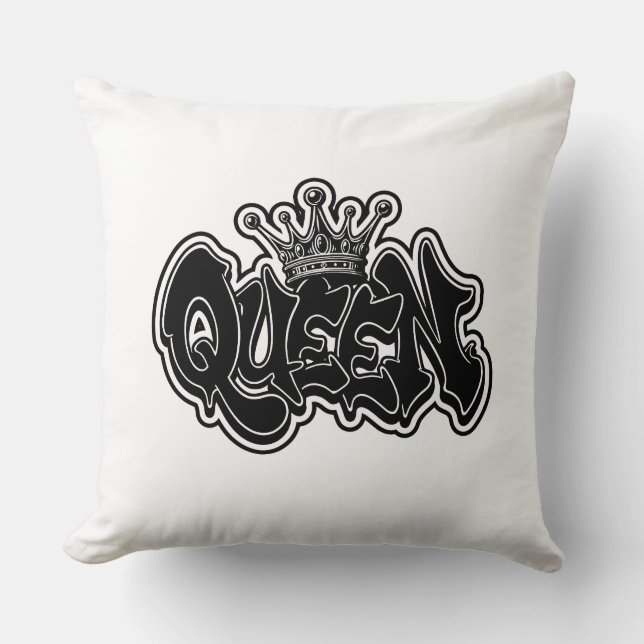 Coussin Conception de graffiti de reine (Recto)