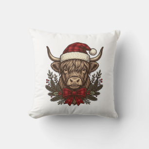 Coussin Conception de gravure vintage de vache des Highlan