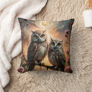 Coussin Conception de hibou majestueux