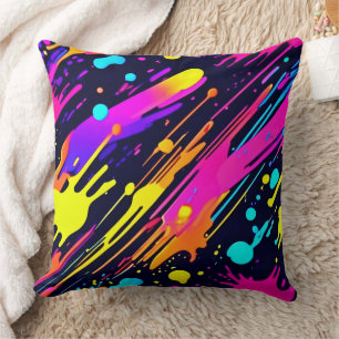 Coussin Conception de jaillissement de couleurs abstraites