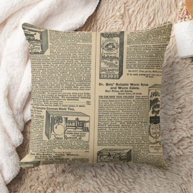 Coussin Conception de journal ancien (Couverture)