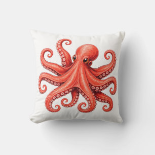 Coussin Conception de la vie marine de l'octopus océan