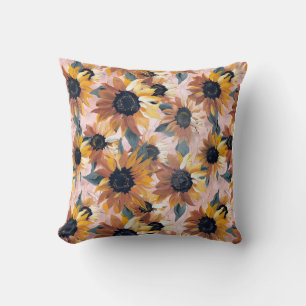 Coussin Conception de l'aquarelle de tournesol