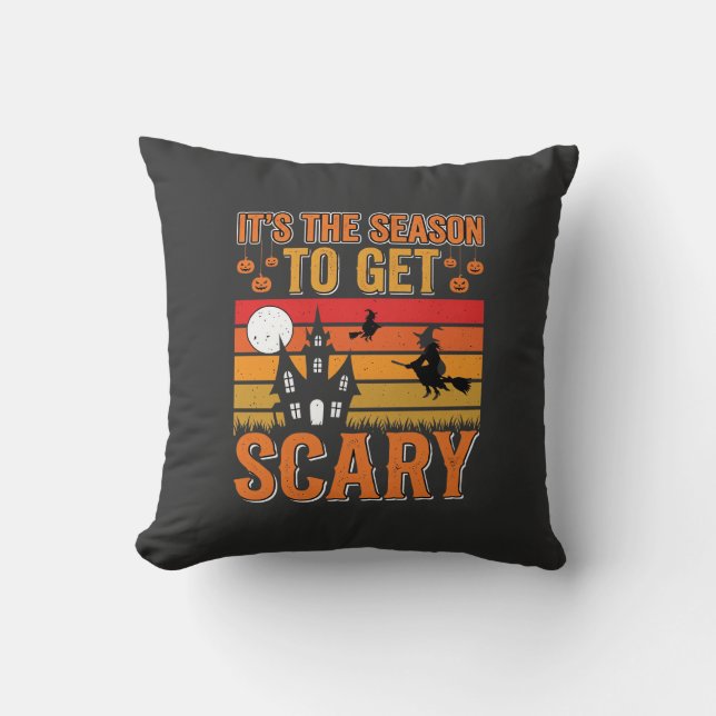 Coussin Conception de Maison Hantée Sorcière Halloween Eff (Recto)