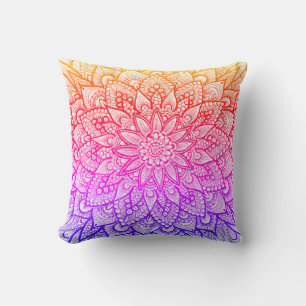 Coussin Conception de mandala multicolore Art original