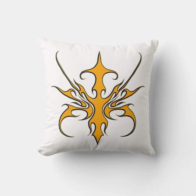 Coussin Conception de Masque Tribal - Orange (Recto)