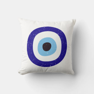 Coussin Conception de mauvais œil grec en détresse
