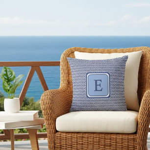 Coussin Conception de monogramme à chevron géométrique mar