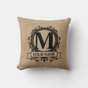 Coussin Conception de monogramme floral