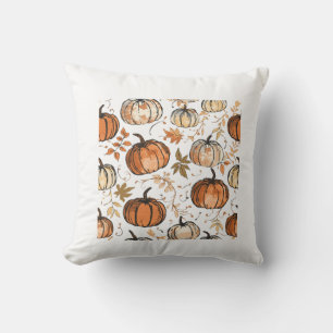 Coussin Conception de Motif d'automne Citrouille transpare