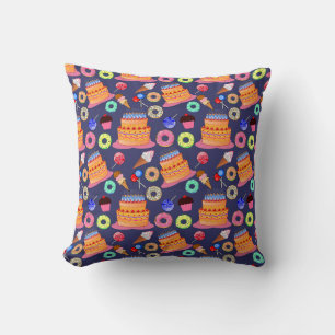 Coussin Conception de motif de gâteau d'anniversaire en pâ