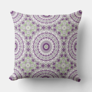 Coussin Conception de Motif Mandala violet et vert