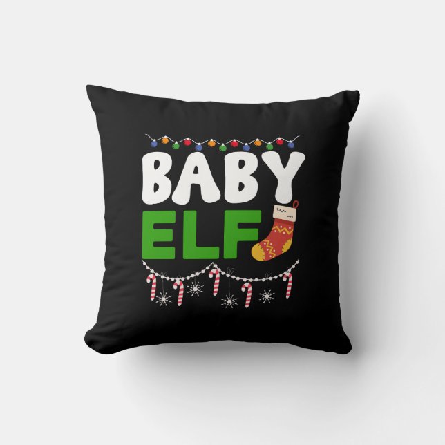 Coussin Conception de Noël de bébé elfe - 84608 (Recto)
