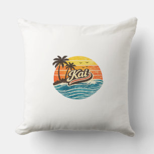 Coussin Conception de nom Kai Retro Sunset