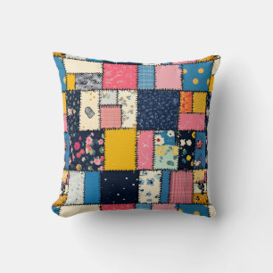 Coussin Conception de Patchwork adorable, Motif Joueur