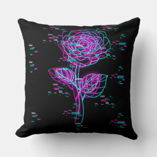 Coussin Conception de rose de pépin de néon
