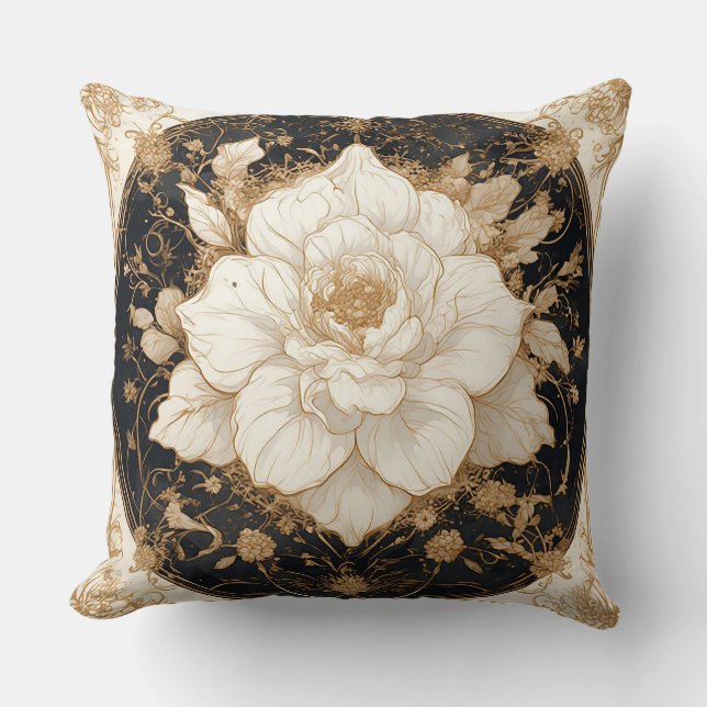 Coussin Conception de rose ornementale (Recto)