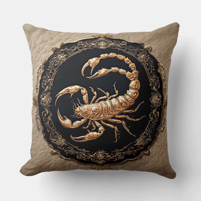 Coussin Conception de scorpions complexe avec des accents  (Recto)