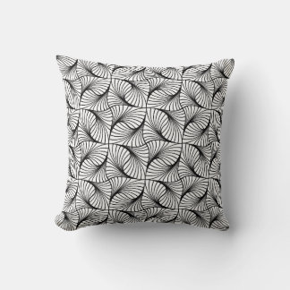 Coussin Conception de spirales de pâtes noires modernes