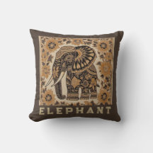 Conception de style vintage éléphant batik, Rétro 