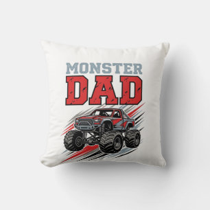 Coussin Conception de T-shirt de camion monstre vintage de