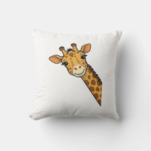 Coussin Conception de T-shirt de girafe qui regarde discrè