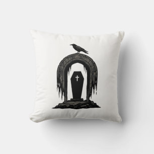 Coussin Conception de T-shirt silhouette de tombe de cimet
