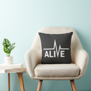 Coussin Conception de texte en temps de coeur vive