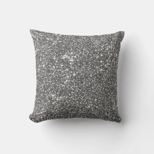 Coussin Conception de texture de paillettes gris argenté f