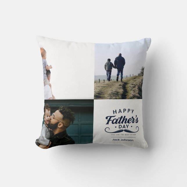 Coussin Conception de tribut de moustache de la fête des p (Recto)