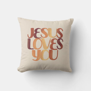 Coussin Conception de typographie chrétienne Jésus aime 