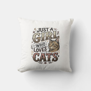Coussin Conception de typographie de fille amoureuse de ch