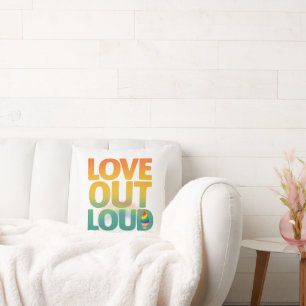 Coussin Conception de typographie Rétro Fierté Amour à hau