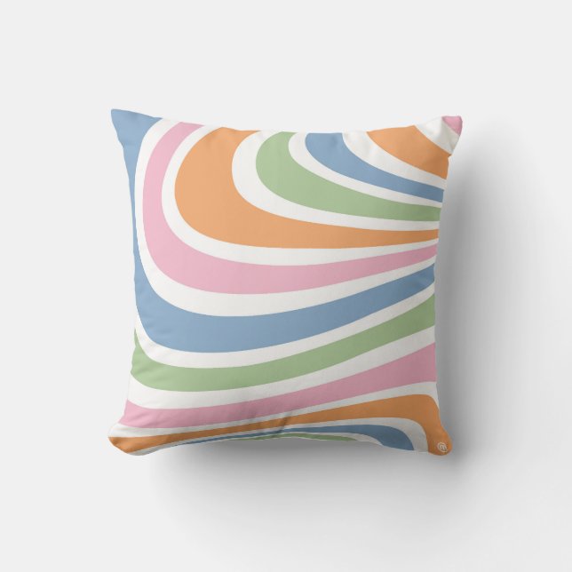 Coussin Conception de vague rétro (Recto)