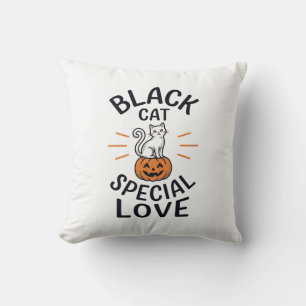 Coussin Conception de vecteur de chat noir spécial amour H
