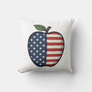 Coussin Conception de vecteur de gravure vintage de pomme 