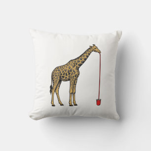 Coussin Conception de vecteur de paille à boire de girafe