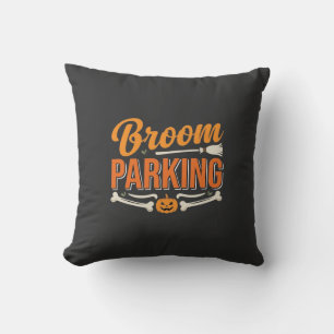 Coussin Conception de vecteur de parking balai Halloween_1