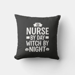 Coussin Conception de vecteur de sorcière infirmière Hallo