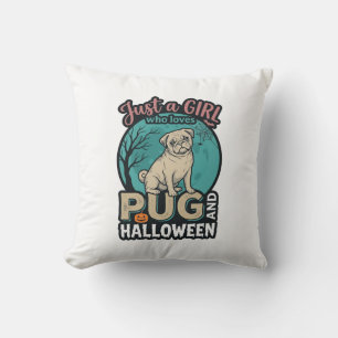 Coussin Conception de vecteur vintage de fille de Hallowee