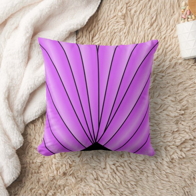 Coussin Conception de ventilateur Art Déco violet (Couverture)