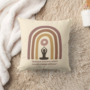 Coussin Conception de yoga arc-en-ciel de pleine conscienc